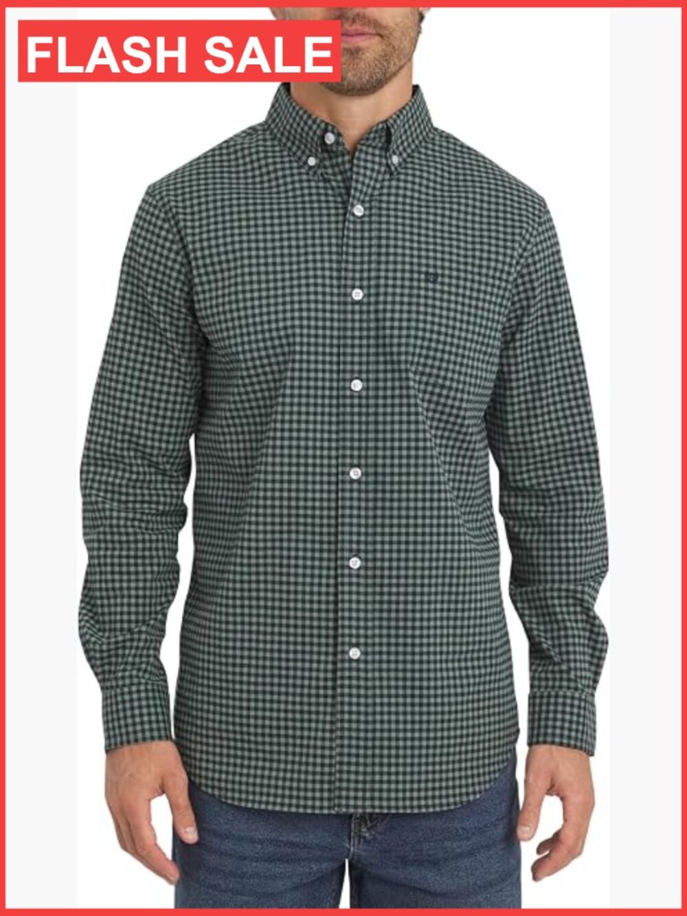 Men's Classic Fit Long Sleeve Button Down Stretch Poplin Casual Shirt